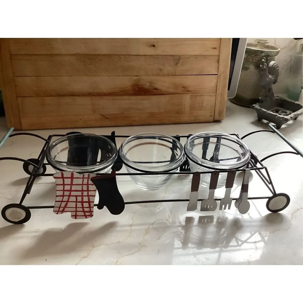 Pier One Barbecue Condiment Serving Set 16”x4”x5”